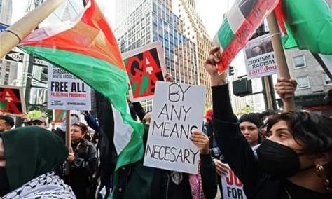 تظاهرات في مدن أميركية تأييداً لفلسطين وتنديداً بعدوان الاحتلال على غزة